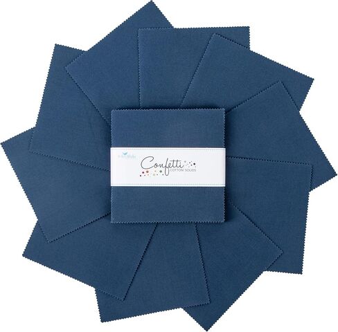 Confetti Cotton Solids Oxford Blue 42 5-inch Squares Charm Pack Riley Blake 5-120-OXFORD-42 in Saudi Arabia
