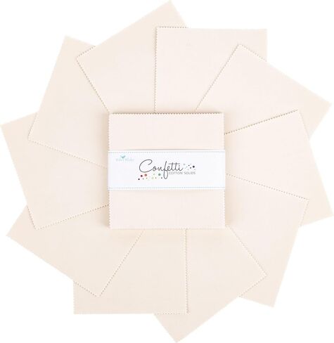 Confetti Cotton Solids Ivory 5" Stacker 42 5-inch Squares Charm Pack Riley Blake 5-120-IVORY-42 in Saudi Arabia