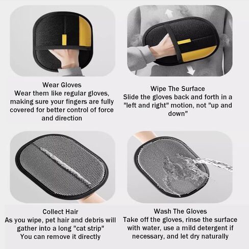 Pet Hair Removal Glove, Pet Hair Remover Gloves for Cats & Dogs, Dogs, Electrostatic Pet Hair Removal Gloves Brush for Pets Hair, Suitable for All Pets (2pcs) in Saudi Arabia