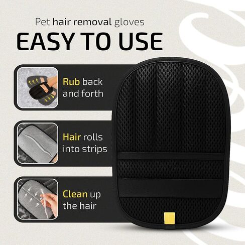 Elmrock 2 Pcs Pet Hair Removal Glove for Dogs & Cats – Newly Upgraded Reusable Five Finger Electrostatic Grooming Glove, Magic Brush Pet Hair Remover Tool for Carpet, Car Seat & Clothes in Saudi Arabia
