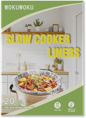 Slow Cooker Liners, 20 Cooking Bags Extra Large Disposable Pot Liner Plastic Bags for 6QT to 10QT Slow Cooker Cooking Pans, 14“ x 22", 20 Liners (20) in Kuwait