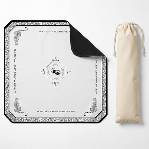 Mahjong Mat - 31"x31" Portable Mahjong Table Mat with Carrying Bag, Non-Slip and Noise Reduction Mahjong Mat for Table, Durable Washable Game Mat for Mahjong, Poker, and Board Games (Green) in Kuwait