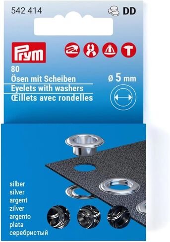 Prym Eyelets with washers 5 mm Refill Silver 80pc in Saudi Arabia