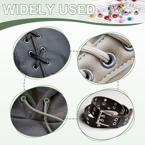 YELARXI Grommets Kit, Metal Eyelets, Grommet Eyelets Kit with Washers 3mm 1/8" Round Inner Hole Fitting for (Fabric/Shoes/Clothes/DIY Crafts/Bag/Belt) 250 Set & Bright Black in Saudi Arabia