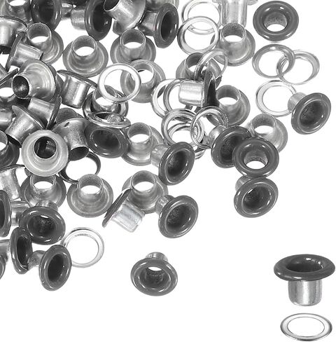 YELARXI Grommets Kit, Metal Eyelets, Grommet Eyelets Kit with Washers 3mm 1/8" Round Inner Hole Fitting for (Fabric/Shoes/Clothes/DIY Crafts/Bag/Belt) 250 Set & Bright Black in Saudi Arabia