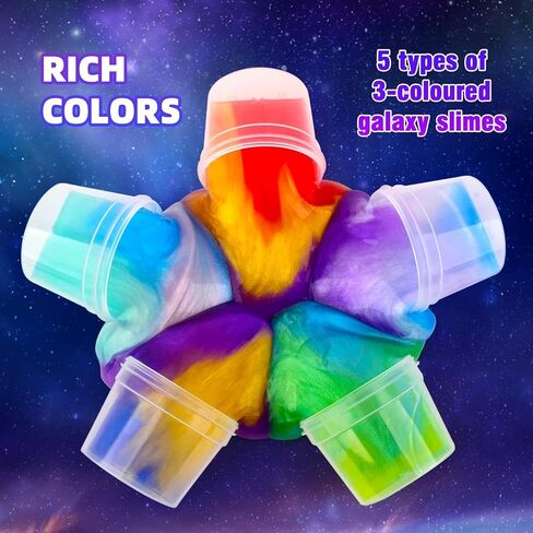 118 Pack Galaxy Slime Party Favors Kit for Kids, Mini Bulk Valentine Day Slime Stretchy Stress Relief, Soft Putty DIY Toy & Girls and Boys 4-10 Ages, Classroom Supplies, Birthday, Goodie Bag Stuffers in Saudi Arabia