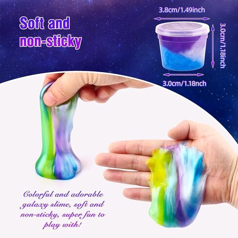 118 Pack Galaxy Slime Party Favors Kit for Kids, Mini Bulk Valentine Day Slime Stretchy Stress Relief, Soft Putty DIY Toy & Girls and Boys 4-10 Ages, Classroom Supplies, Birthday, Goodie Bag Stuffers in Saudi Arabia