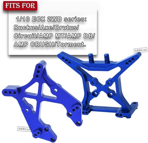 جزء ترقية برج الصدمات لـ 1/10 ECX 2WD، 4 قطع برج الصدمات الأمامي والخلفي، # ECX1020 # ECX331001، أزرق داكن in Saudi Arabia