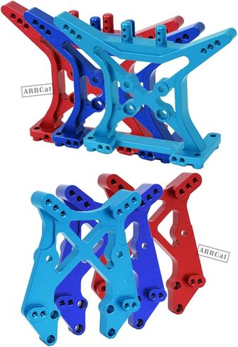 جزء ترقية برج الصدمات لـ 1/10 ECX 2WD، 4 قطع برج الصدمات الأمامي والخلفي، # ECX1020 # ECX331001، أزرق داكن in Saudi Arabia