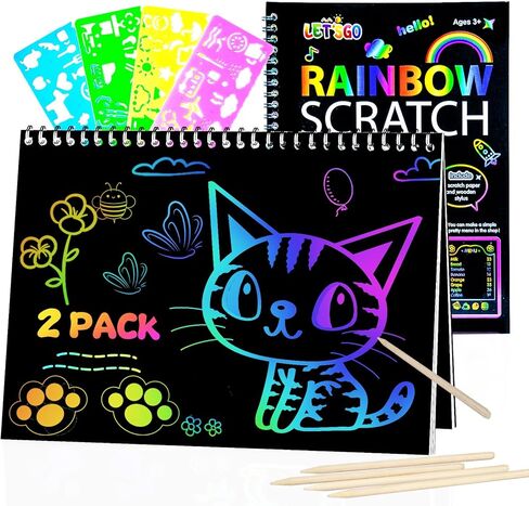 OSLINE Arts and Crafts for Kids Ages 3-5-10 Girls Boys,Rainbow Scratch Paper Art Notebooks,Art Supplies Kit for Gift, Party Favor Toys for 4-8 Year Old,Easter Birthday Gifts for Kids 6-12 in Saudi Arabia