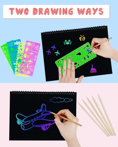 OSLINE Arts and Crafts for Kids Ages 3-5-10 Girls Boys,Rainbow Scratch Paper Art Notebooks,Art Supplies Kit for Gift, Party Favor Toys for 4-8 Year Old,Easter Birthday Gifts for Kids 6-12 in Saudi Arabia