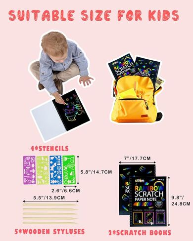 OSLINE Arts and Crafts for Kids Ages 3-5-10 Girls Boys,Rainbow Scratch Paper Art Notebooks,Art Supplies Kit for Gift, Party Favor Toys for 4-8 Year Old,Easter Birthday Gifts for Kids 6-12 in Saudi Arabia