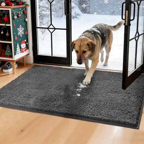 سجادة باب الكلب من WAYNHUI للأقدام الموحلة مقاس 72 بوصة × 36 بوصة ماصة للأوساخ، سريعة الجفاف وغير قابلة للانزلاق وقابلة للغسل، سجادة طين من الشنيل للكلاب، سجادة الباب الأمامي لمدخل داخلي للحيوانات الأليفة، رمادي داكن (72 بوصة × 36 بوصة) in Kuwait