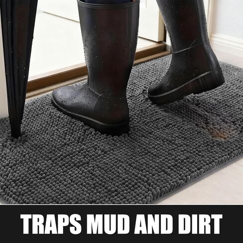 سجادة باب الكلب من WAYNHUI للأقدام الموحلة مقاس 72 بوصة × 36 بوصة ماصة للأوساخ، سريعة الجفاف وغير قابلة للانزلاق وقابلة للغسل، سجادة طين من الشنيل للكلاب، سجادة الباب الأمامي لمدخل داخلي للحيوانات الأليفة، رمادي داكن (72 بوصة × 36 بوصة) in Kuwait