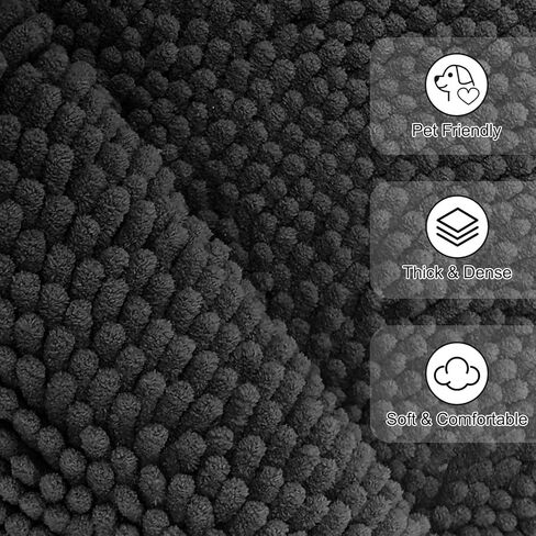 سجادة باب الكلب من WAYNHUI للأقدام الموحلة مقاس 72 بوصة × 36 بوصة ماصة للأوساخ، سريعة الجفاف وغير قابلة للانزلاق وقابلة للغسل، سجادة طين من الشنيل للكلاب، سجادة الباب الأمامي لمدخل داخلي للحيوانات الأليفة، رمادي داكن (72 بوصة × 36 بوصة) in Kuwait