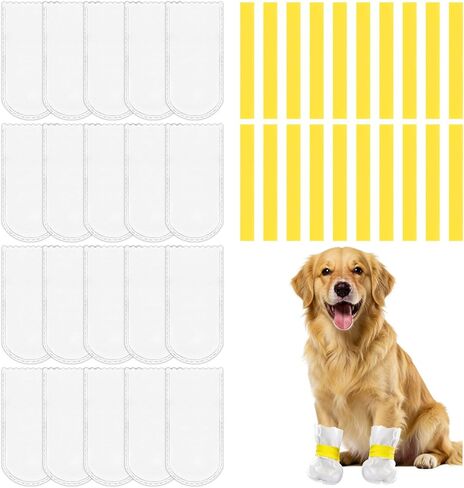 20 قطعة من أحذية الحيوانات الأليفة للاستعمال مرة واحدة، واقيات أقدام الكلاب تتوقف عن اللعق، غطاء مخالب قدم الكلب مقاوم للماء مع ضمادة ذاتية اللصق، أحذية مريحة للكلاب، جوارب للحيوانات الأليفة للكلاب والقطط المصابة وتعافي الكفوف المصابة in Kuwait