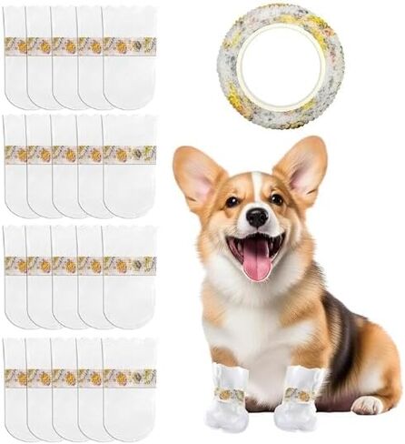 20 قطعة من أحذية الحيوانات الأليفة للاستعمال مرة واحدة، واقيات أقدام الكلاب تتوقف عن اللعق، غطاء مخالب قدم الكلب مقاوم للماء مع ضمادة ذاتية اللصق، أحذية مريحة للكلاب، جوارب للحيوانات الأليفة للكلاب والقطط المصابة وتعافي الكفوف المصابة in Kuwait