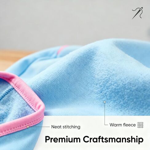 Cozy Dog Hoodies & Sweater for Small Dogs & Puppies - Boy & Girl Outfit, Snug Fit Winter Hoodie, Ultra-Soft & Gentle for Easy Care, 100% Polyester (Blue-Pink, X-Small) in Saudi Arabia