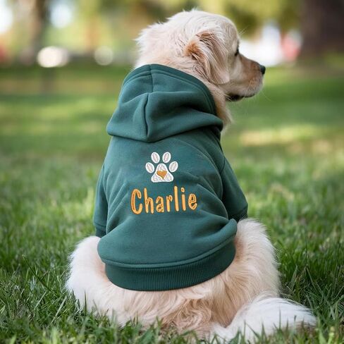 Personalized Name Dog Hoodie, Embroidery Pet Sweaters for Small Dogs, Customized Pet Clothes Warm Winter Outfit for Dogs, Bright Puppy Sweatshirt, Pets Birthday Outfit, Dog Lovers Gifts 1 in Saudi Arabia