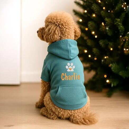 Personalized Name Dog Hoodie, Embroidery Pet Sweaters for Small Dogs, Customized Pet Clothes Warm Winter Outfit for Dogs, Bright Puppy Sweatshirt, Pets Birthday Outfit, Dog Lovers Gifts 1 in Saudi Arabia