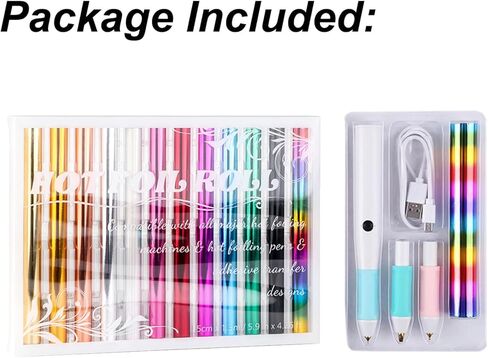 Briartw USB Hot Foil Pen – Heat Active Foiling Tool with 13 Color Foil Rolls & 3 Interchangeable Tips for Writing, Drawing, Crafting on Paper, Wood, Leather in Saudi Arabia