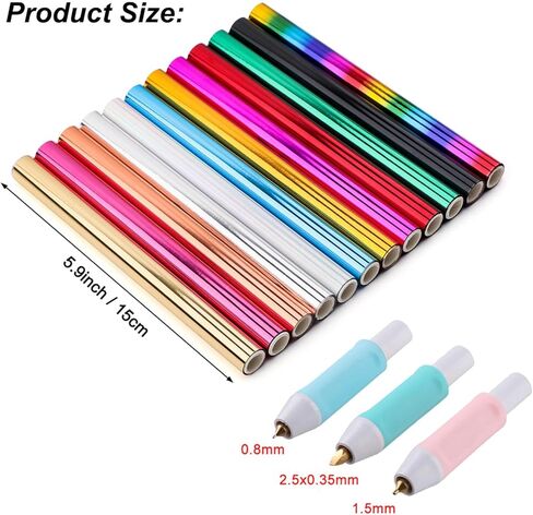 Briartw USB Hot Foil Pen – Heat Active Foiling Tool with 13 Color Foil Rolls & 3 Interchangeable Tips for Writing, Drawing, Crafting on Paper, Wood, Leather in Saudi Arabia