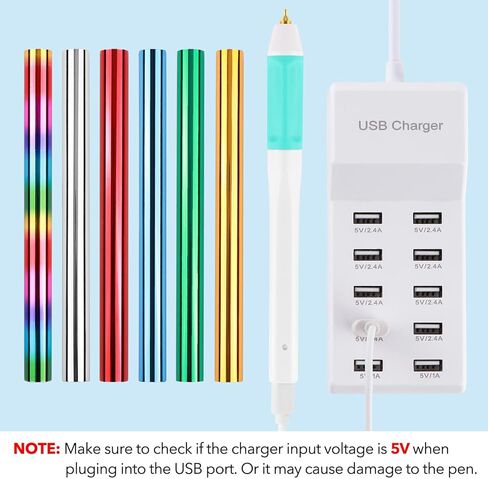 Briartw USB Hot Foil Pen – Heat Active Foiling Tool with 13 Color Foil Rolls & 3 Interchangeable Tips for Writing, Drawing, Crafting on Paper, Wood, Leather in Saudi Arabia