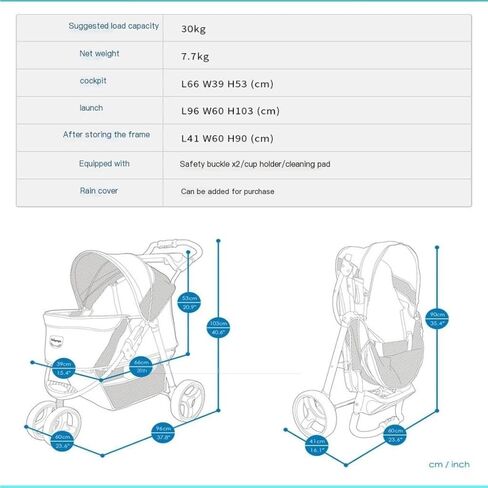 Pet Strollers Outdoor Pet Stroller Dog Stroller Foldable Cat Cart Pet Supplies Outdoor Transportation Dog and Cat Cart Pet Stroller Medium in Saudi Arabia