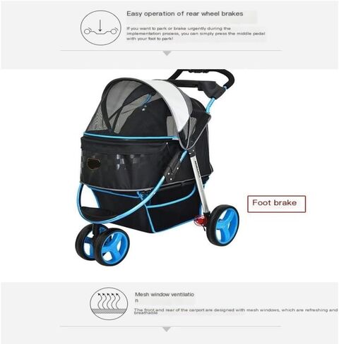 Pet Strollers Outdoor Pet Stroller Dog Stroller Foldable Cat Cart Pet Supplies Outdoor Transportation Dog and Cat Cart Pet Stroller Medium in Saudi Arabia