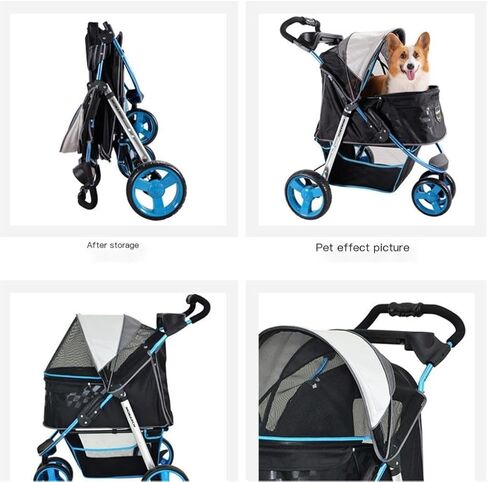 Pet Strollers Outdoor Pet Stroller Dog Stroller Foldable Cat Cart Pet Supplies Outdoor Transportation Dog and Cat Cart Pet Stroller Medium in Saudi Arabia