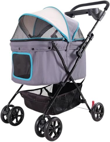 Pet Strollers Lightweight Pet Stroller Pet Supplies Travel Dog and Cat Stroller Foldable Outdoor Travel Dog and Cat Stroller Pet Stroller Medium(Red) in Saudi Arabia