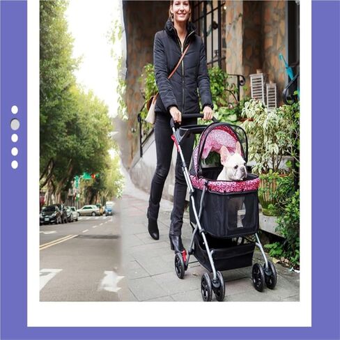 Pet Strollers Lightweight Pet Stroller Pet Supplies Travel Dog and Cat Stroller Foldable Outdoor Travel Dog and Cat Stroller Pet Stroller Medium(Red) in Kuwait