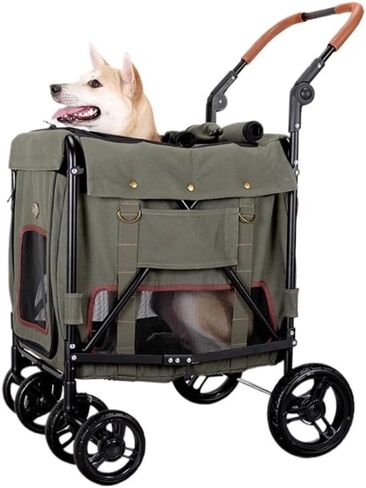 Pet Strollers Pet Stroller Lightweight Foldable Dog Stroller Detached Cat Outing Stroller Multifunctional Stroller Pet Stroller Medium(Pink) in Kuwait