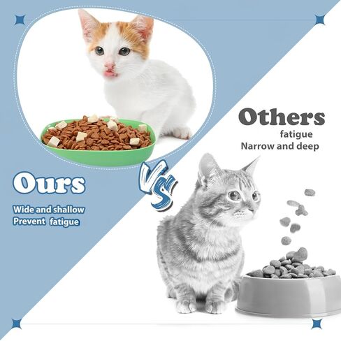 LemonRoad 20 Pcs Fatigue Relief Cat Bowl, 5.7 Inch Wide Shallow Cat Bowl Kitten Printing Pattern Wet Feeding Dishes for Kittens, Short Legged Pets and Feral Cats in Saudi Arabia