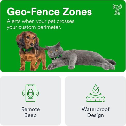 Small GPS Cat and Dog Tracker - Fits on Your Dog or Cat Collar, Waterproof, Smart App Controllable Geofencing and Pet Location History, Subscription is Required in Saudi Arabia
