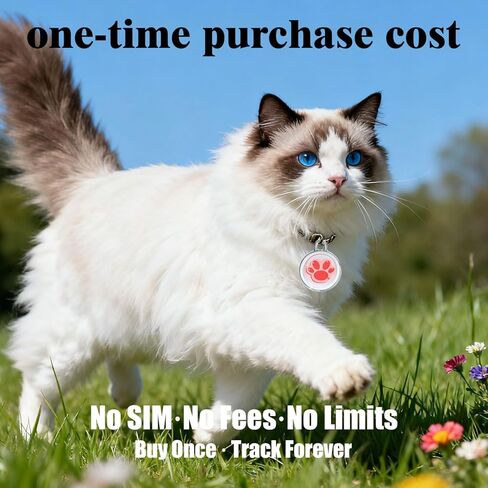 جهاز تعقب GPS ذكي للكلاب|جهاز تتبع GPS صغير سهل الاستخدام للقطط|مقاوم للماء والسقوط|جهاز تعقب ذكي لتحديد المواقع في الوقت الحقيقي|عمر بطارية طويل للغاية يصل إلى 365 يومًا|بدون اشتراك (Android وiOS) in Kuwait