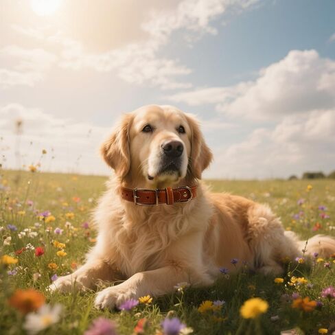 Genuine Leather Dog Collar, Heavy Duty Dog Collar with Sturdy Metal Buckle, Thick Collar for Walking, Hiking, Training, Hunting (L: Fit 16"-20.5" Neck) in Saudi Arabia