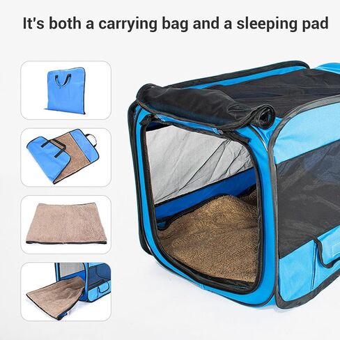 HEEPDD Collapsible Pet Carrier, Airline Approved Portable Cat and Dog Crate with Water Proof Bottom Liner and 5 Sided Mesh Walls, for Medium to Large Cats and Dogs in Saudi Arabia