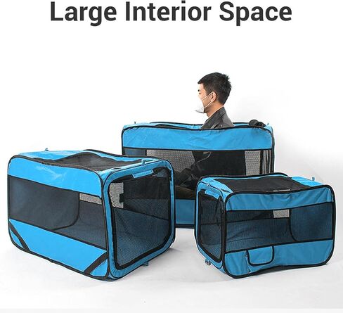HEEPDD Collapsible Pet Carrier, Airline Approved Portable Cat and Dog Crate with Water Proof Bottom Liner and 5 Sided Mesh Walls, for Medium to Large Cats and Dogs in Saudi Arabia