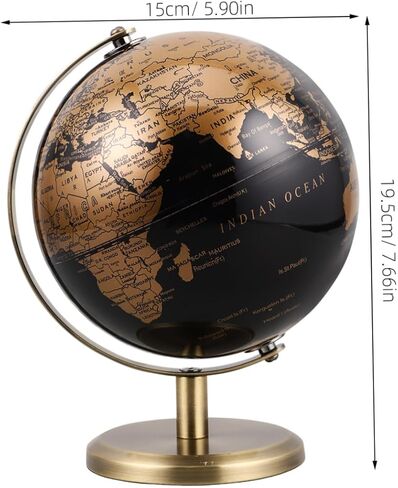 MERRYHAPY Vintage Decorative Globe European Style Antique Earth Globe with Black Gold English Map Bronze Stand for and Office Desk Decor in Saudi Arabia