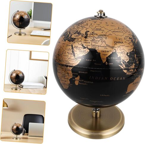 MERRYHAPY Vintage Decorative Globe European Style Antique Earth Globe with Black Gold English Map Bronze Stand for and Office Desk Decor in Saudi Arabia