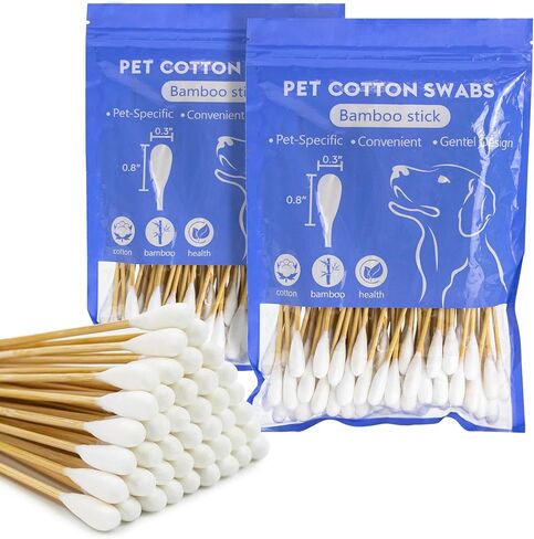 6 Inch Large Cotton Swabs for Dog Ear Cleaning - Extra Long Handle Dog Ear Swabs, Soft & Absorbent Big Cotton Tips, Perfect for Pet Care & Daily Grooming (100 Pcs) in Saudi Arabia