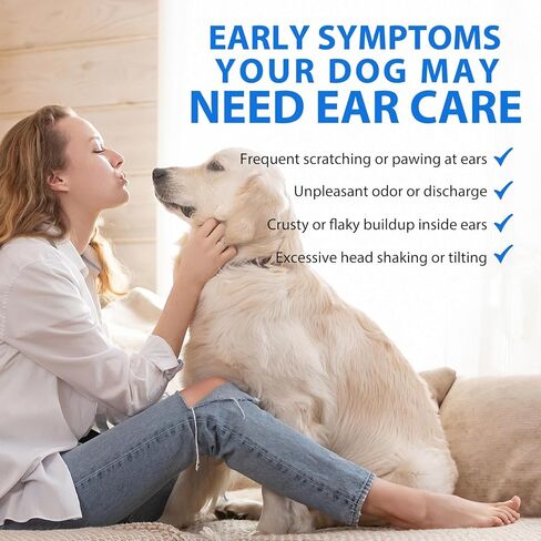 Dog Ear Infection Treatment, Dog Ear Drops with 1% Hydrocortisone for Dog, for Dog Yeast Infection, Soothe Itching, Redness, & Swelling - Vet Recommended in Saudi Arabia