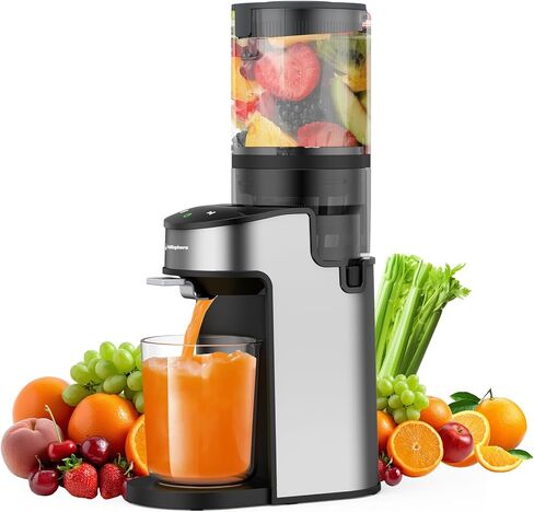 CFR637 Cold Press Juicer,400W Slow Masticating Juicer,4.9"Wide Feed Chute Juicer Machines for Whole Vegetables & Fruits,Advanced Touch Sensing Switch, (Silver) in Saudi Arabia