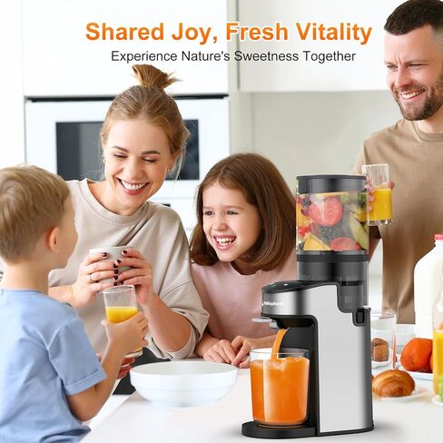 CFR637 Cold Press Juicer,400W Slow Masticating Juicer,4.9"Wide Feed Chute Juicer Machines for Whole Vegetables & Fruits,Advanced Touch Sensing Switch, (Silver) in Saudi Arabia