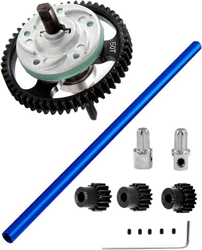 Upgrades Part for 1/10 Slash 4X4/Slash 4X4 VXL,Metal Spur Gear Differential Gears 50T(32-Pitch) with 15T/17T/19T Pinions Gear Sets & Aluminum Driveshaft Center,Navy Blue in Saudi Arabia