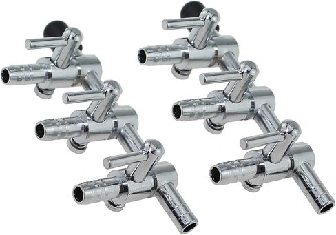 Maxmoral 2PCS Stainless Steel 3 Way Airflow Distribution Pump Components Aquarium Air Flow Control Lever Valve for Hatchery and Aquaculture Applications in Saudi Arabia