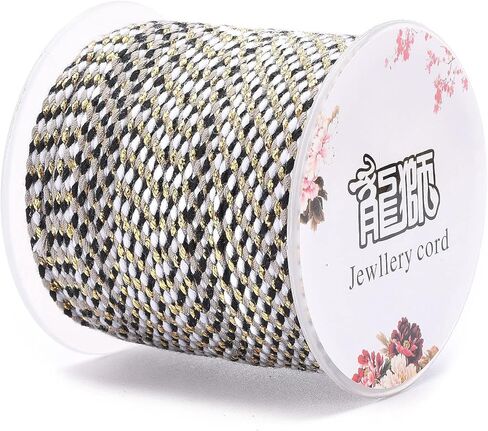 21.8 Yards 1.5mm Handmade Macrame Cords String 4-Ply Polycotton Cord Cotton Rope with Gold Wire Pink Friendship Bracelet Cord Threads for DIY Craft String Knitting in Saudi Arabia