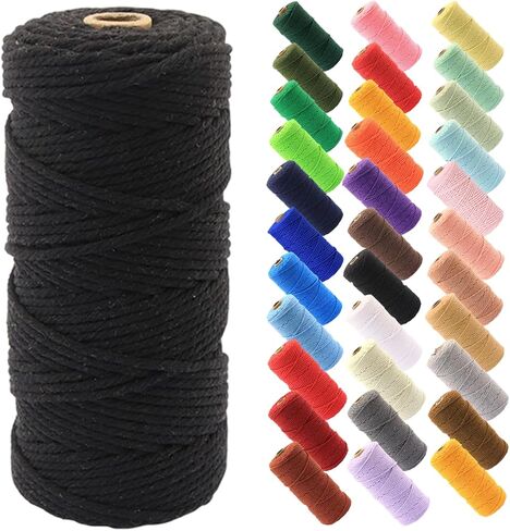 Macrame Cord 0.12 Inch x 109 Yards Craft Rope Twisted Knotting Roll for DIY Macrame Projects Wall Hanging Plant Hanger(Pure White) in Saudi Arabia