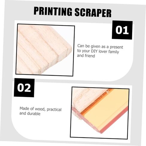 STOBOK 2Pcs Wooden Screen Printing Squeegee Set Sturdy Ink Scratch Board for Hobby Printers Multi-Use Printing Tool for Water and Oil-Based Inks in Saudi Arabia